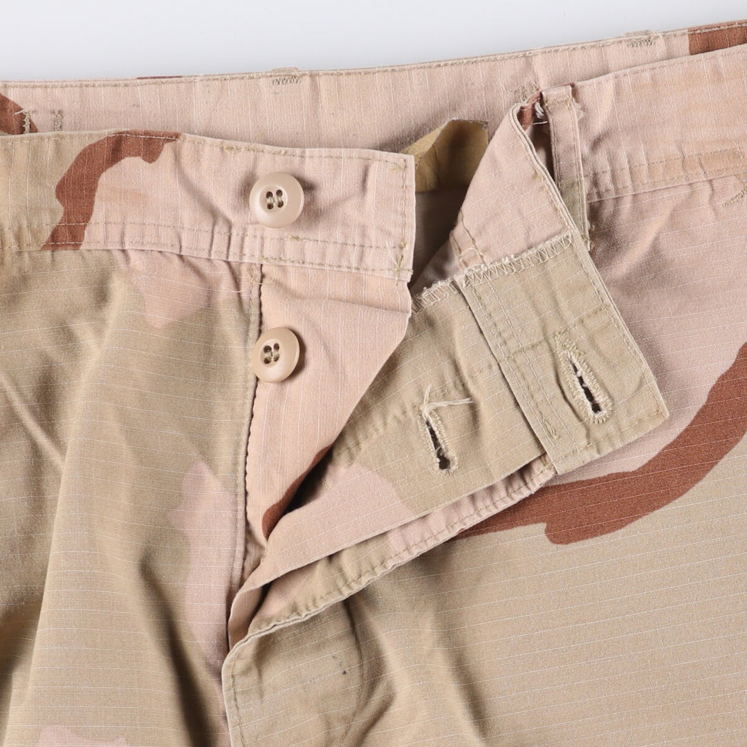 00'S US Military Genuine Camouflage Pattern 3C Desert Camo Ripstop Military Cargo Pants Combat Pants Made in USA LARGE-REGULAR Nylon Beige type Vintage Second Hand