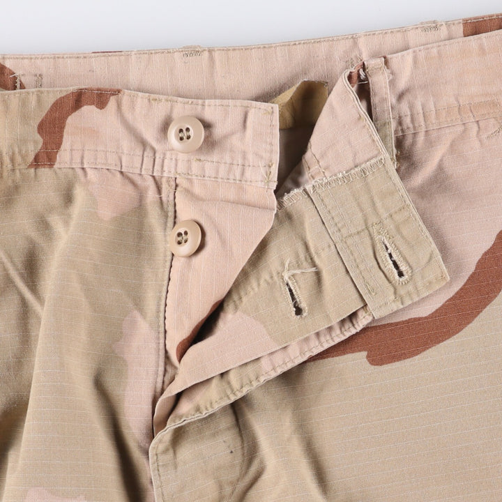 00'S US Military Genuine Camouflage Pattern 3C Desert Camo Ripstop Military Cargo Pants Combat Pants Made in USA LARGE-REGULAR Nylon Beige type Vintage Second Hand