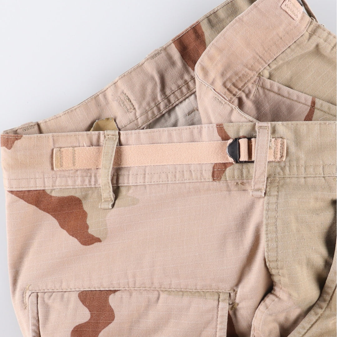 00'S US Military Genuine Camouflage Pattern 3C Desert Camo Ripstop Military Cargo Pants Combat Pants Made in USA LARGE-REGULAR Nylon Beige type Vintage Second Hand