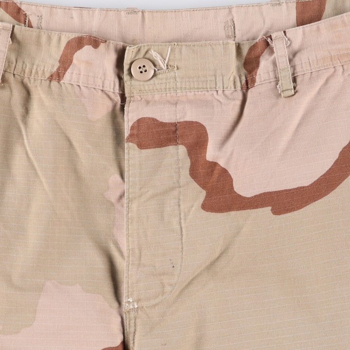 00'S US Military Genuine Camouflage Pattern 3C Desert Camo Ripstop Military Cargo Pants Combat Pants Made in USA LARGE-REGULAR Nylon Beige type Vintage Second Hand