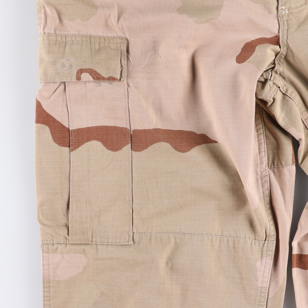 00'S US Military Genuine Camouflage Pattern 3C Desert Camo Ripstop Military Cargo Pants Combat Pants Made in USA LARGE-REGULAR Nylon Beige type Vintage Second Hand