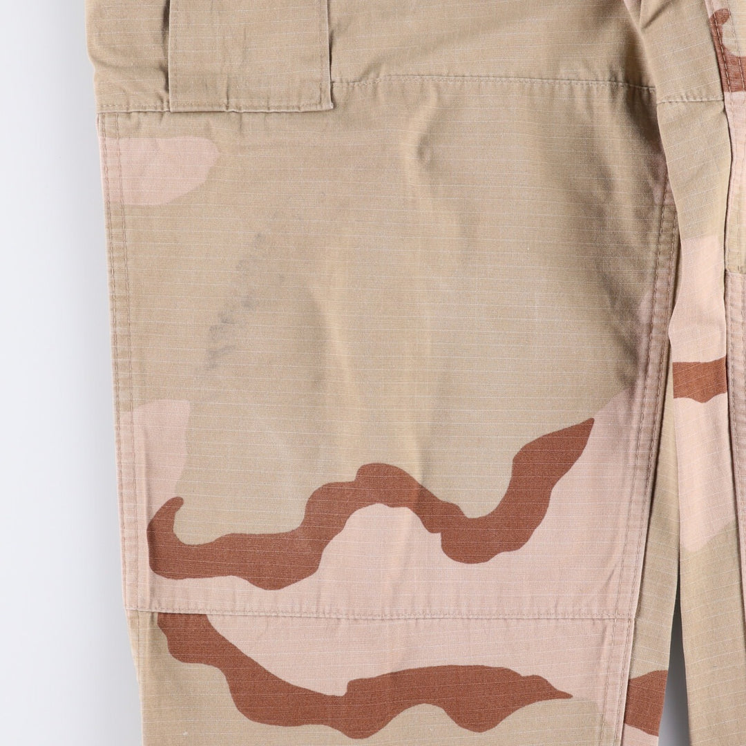 00'S US Military Genuine Camouflage Pattern 3C Desert Camo Ripstop Military Cargo Pants Combat Pants Made in USA LARGE-REGULAR Nylon Beige type Vintage Second Hand