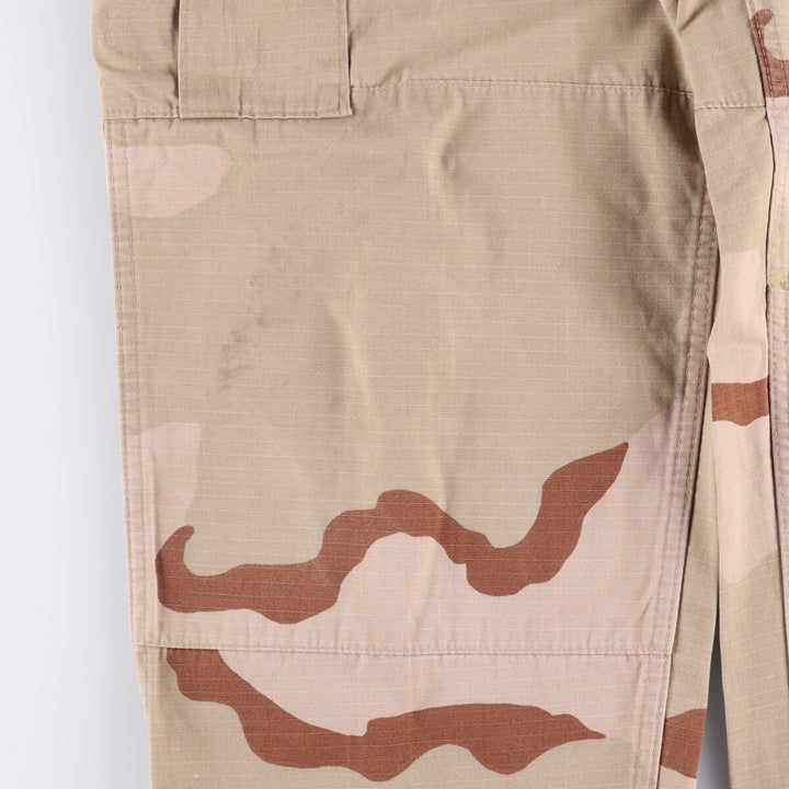 00'S US Military Genuine Camouflage Pattern 3C Desert Camo Ripstop Military Cargo Pants Combat Pants Made in USA LARGE-REGULAR Nylon Beige type Vintage Second Hand