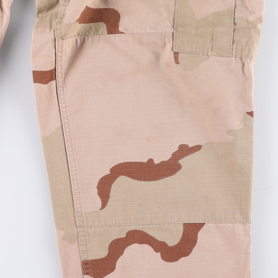 00'S US Military Genuine Camouflage Pattern 3C Desert Camo Ripstop Military Cargo Pants Combat Pants Made in USA LARGE-REGULAR Nylon Beige type Vintage Second Hand