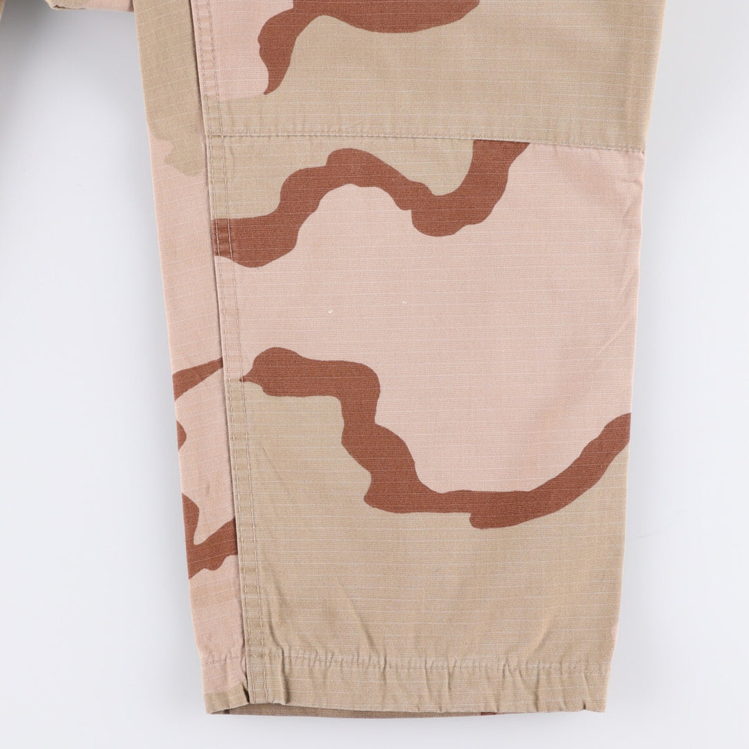 00'S US Military Genuine Camouflage Pattern 3C Desert Camo Ripstop Military Cargo Pants Combat Pants Made in USA LARGE-REGULAR Nylon Beige type Vintage Second Hand