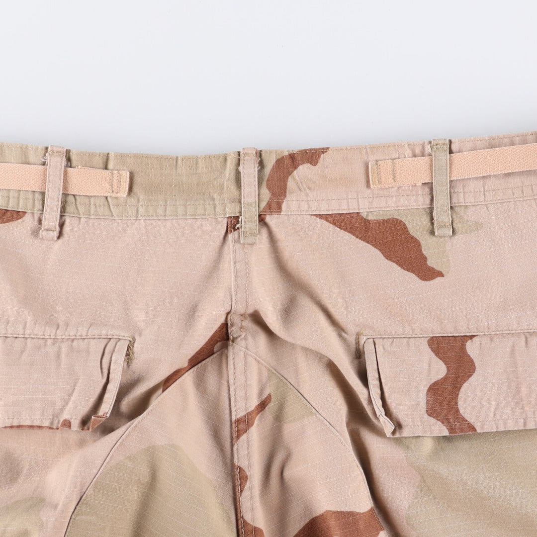 00'S US Military Genuine Camouflage Pattern 3C Desert Camo Ripstop Military Cargo Pants Combat Pants Made in USA LARGE-REGULAR Nylon Beige type Vintage Second Hand