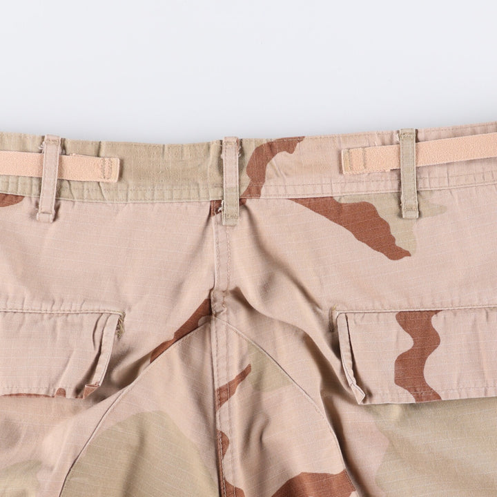 00'S US Military Genuine Camouflage Pattern 3C Desert Camo Ripstop Military Cargo Pants Combat Pants Made in USA LARGE-REGULAR Nylon Beige type Vintage Second Hand