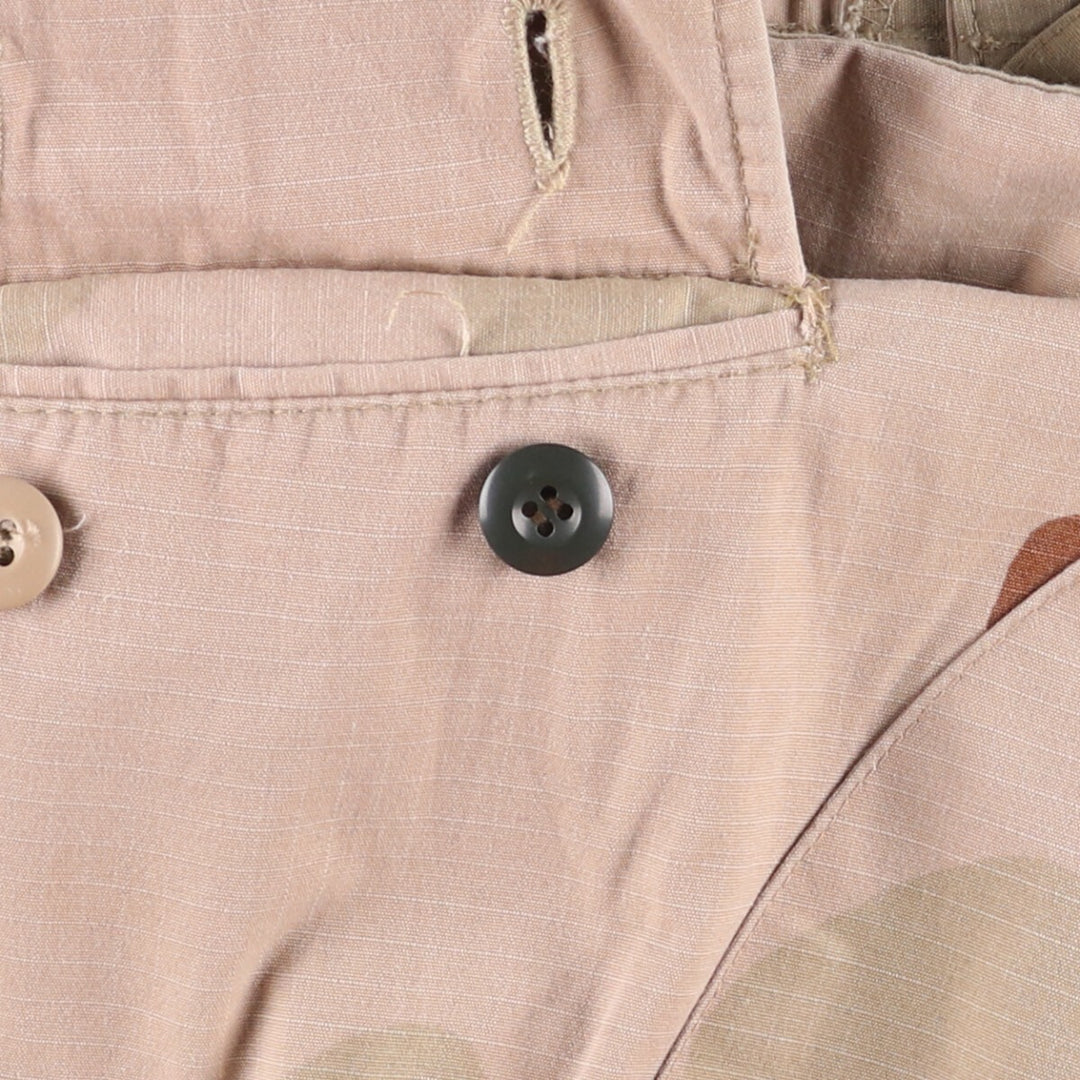 00'S US Military Genuine Camouflage Pattern 3C Desert Camo Ripstop Military Cargo Pants Combat Pants Made in USA LARGE-REGULAR Nylon Beige type Vintage Second Hand