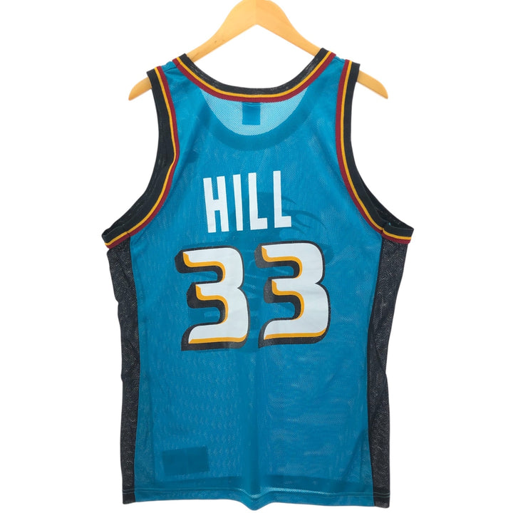 90'S Champion Detroit Pistons Mesh Game Shirt Replica Uniform Men's M Size Vintage Nylon turquoise blue Vintage Second Hand