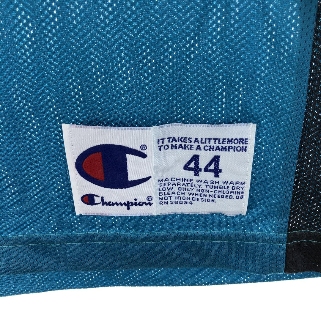 90'S Champion Detroit Pistons Mesh Game Shirt Replica Uniform Men's M Size Vintage Nylon turquoise blue Vintage Second Hand