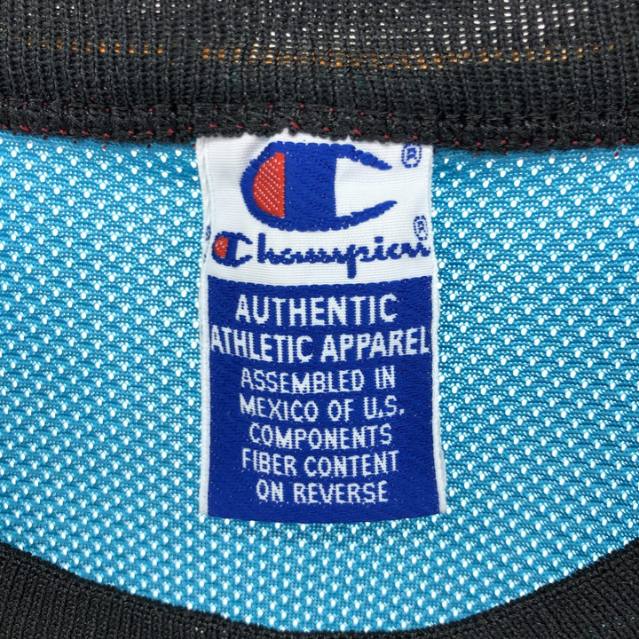 90'S Champion Detroit Pistons Mesh Game Shirt Replica Uniform Men's M Size Vintage Nylon turquoise blue Vintage Second Hand