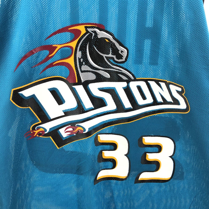 90'S Champion Detroit Pistons Mesh Game Shirt Replica Uniform Men's M Size Vintage Nylon turquoise blue Vintage Second Hand