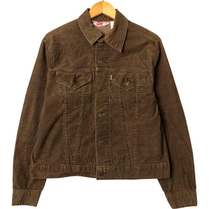 70's Levi's 70505-1529 Trucker Type Corduroy Jacket Made in USA Men's M Size Vintage polyester brown type Vintage Second Hand