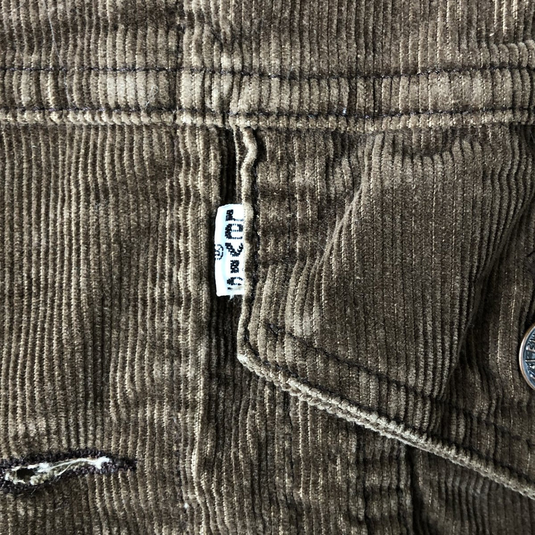 70's Levi's 70505-1529 Trucker Type Corduroy Jacket Made in USA Men's M Size Vintage polyester brown type Vintage Second Hand