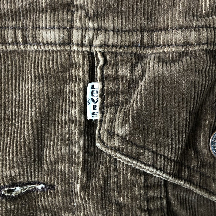 70's Levi's 70505-1529 Trucker Type Corduroy Jacket Made in USA Men's M Size Vintage polyester brown type Vintage Second Hand