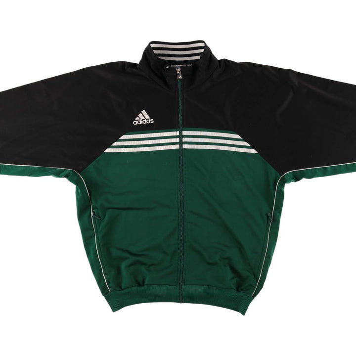90'S Adidas Jersey Track Jacket Men's M Vintage polyester Green type dark green Vintage Second Hand