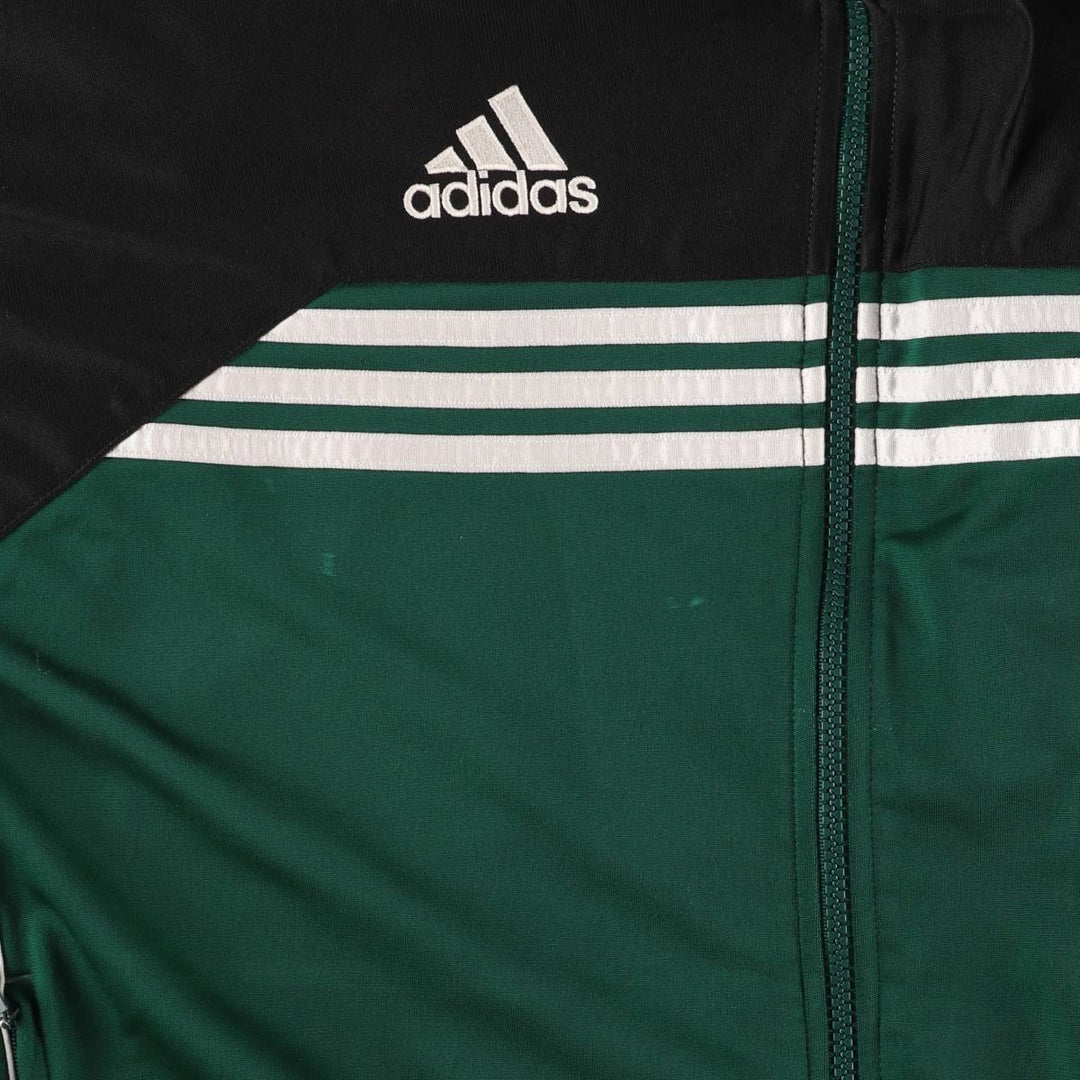 90'S Adidas Jersey Track Jacket Men's M Vintage polyester Green type dark green Vintage Second Hand