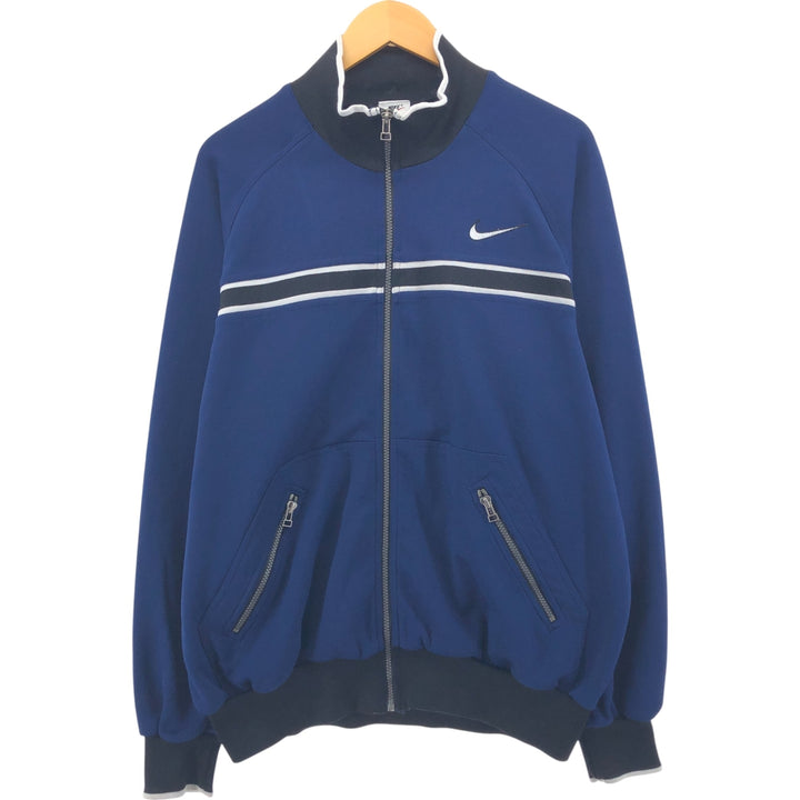 90'S Nike Jersey Track Jacket Men's L Size Vintage polyester navy blue type Vintage Second Hand