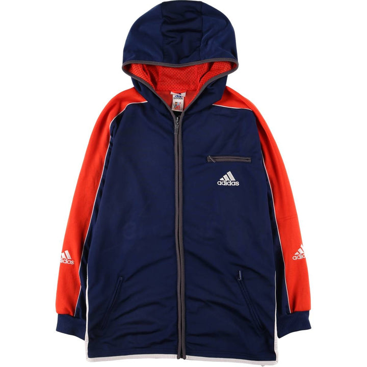 90s~00'S Adidas Back Logo Jersey Hoodie Track Jacket Men's M polyester navy blue type Vintage Second Hand