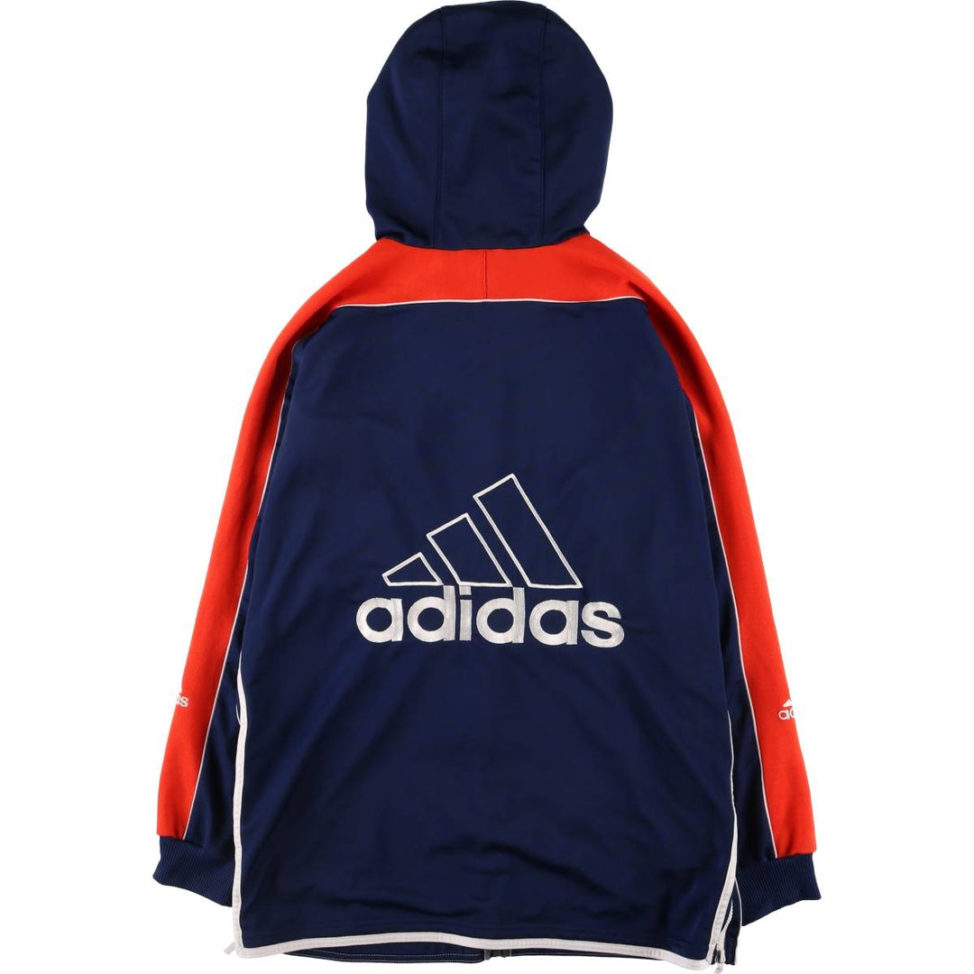 90s~00'S Adidas Back Logo Jersey Hoodie Track Jacket Men's M polyester navy blue type Vintage Second Hand