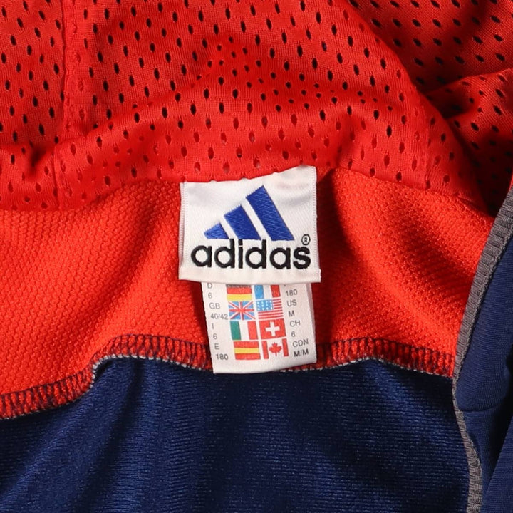 90s~00'S Adidas Back Logo Jersey Hoodie Track Jacket Men's M polyester navy blue type Vintage Second Hand