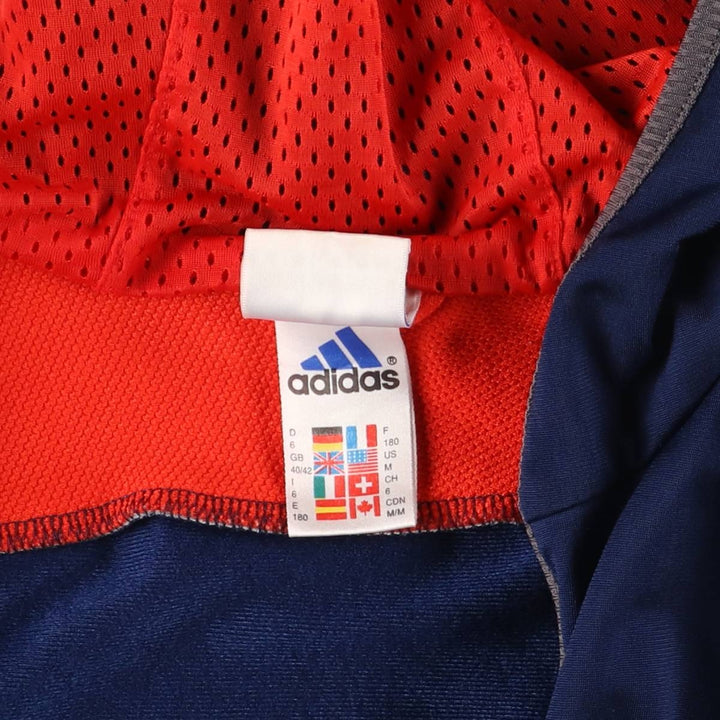 90s~00'S Adidas Back Logo Jersey Hoodie Track Jacket Men's M polyester navy blue type Vintage Second Hand