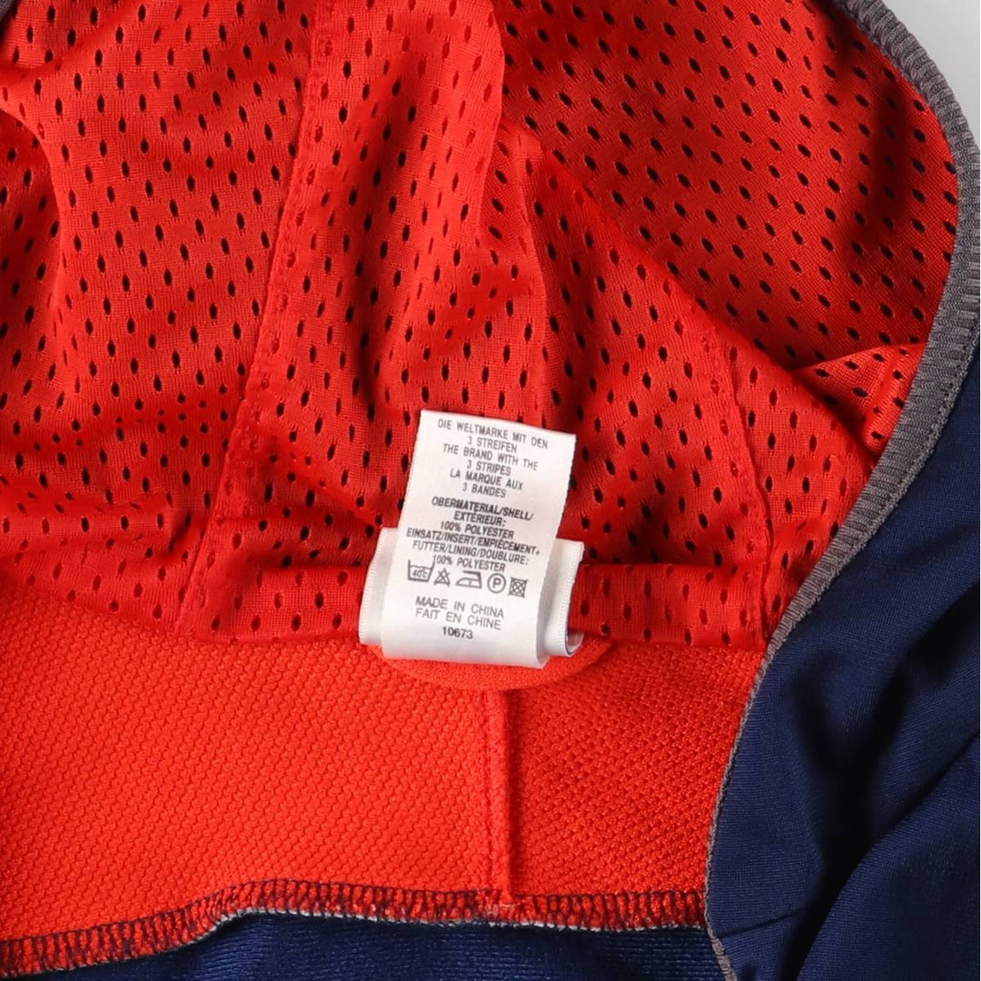 90s~00'S Adidas Back Logo Jersey Hoodie Track Jacket Men's M polyester navy blue type Vintage Second Hand