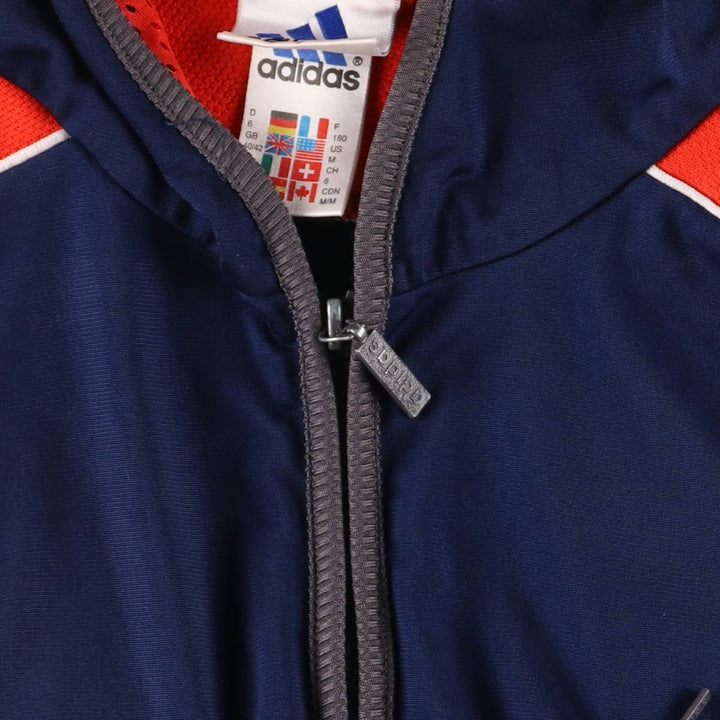 90s~00'S Adidas Back Logo Jersey Hoodie Track Jacket Men's M polyester navy blue type Vintage Second Hand
