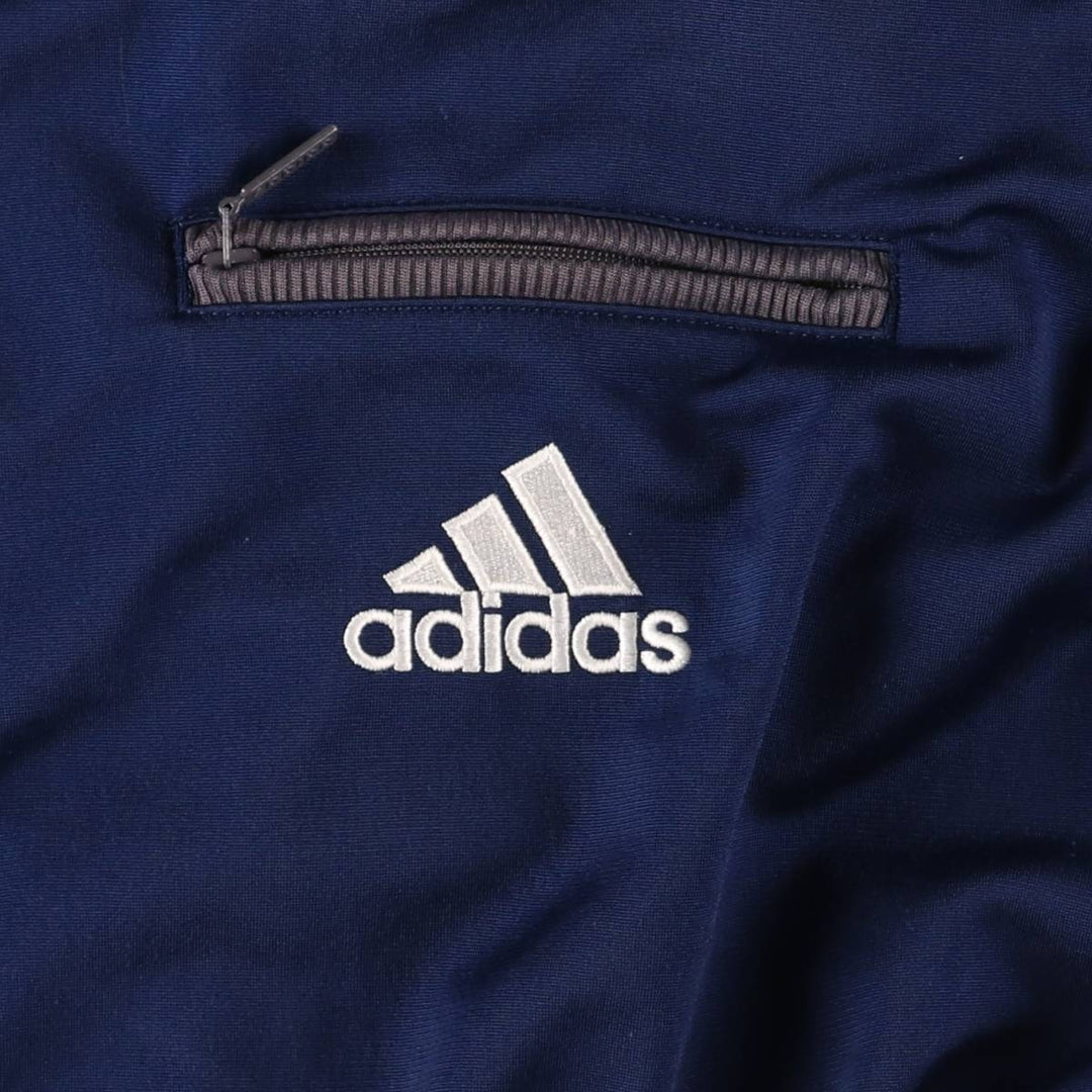 90s~00'S Adidas Back Logo Jersey Hoodie Track Jacket Men's M polyester navy blue type Vintage Second Hand