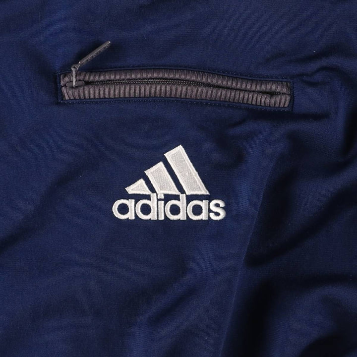 90s~00'S Adidas Back Logo Jersey Hoodie Track Jacket Men's M polyester navy blue type Vintage Second Hand