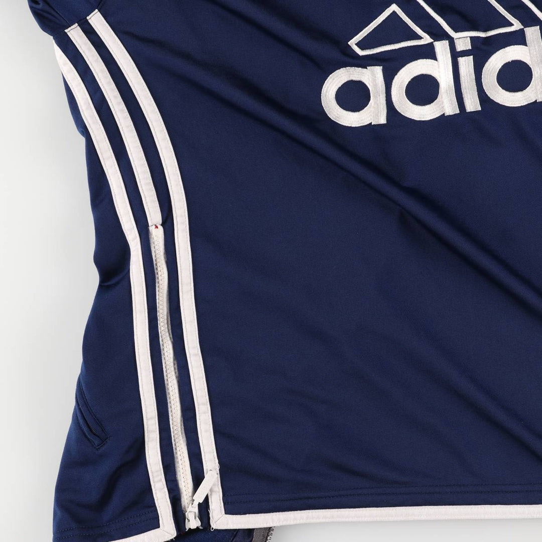 90s~00'S Adidas Back Logo Jersey Hoodie Track Jacket Men's M polyester navy blue type Vintage Second Hand