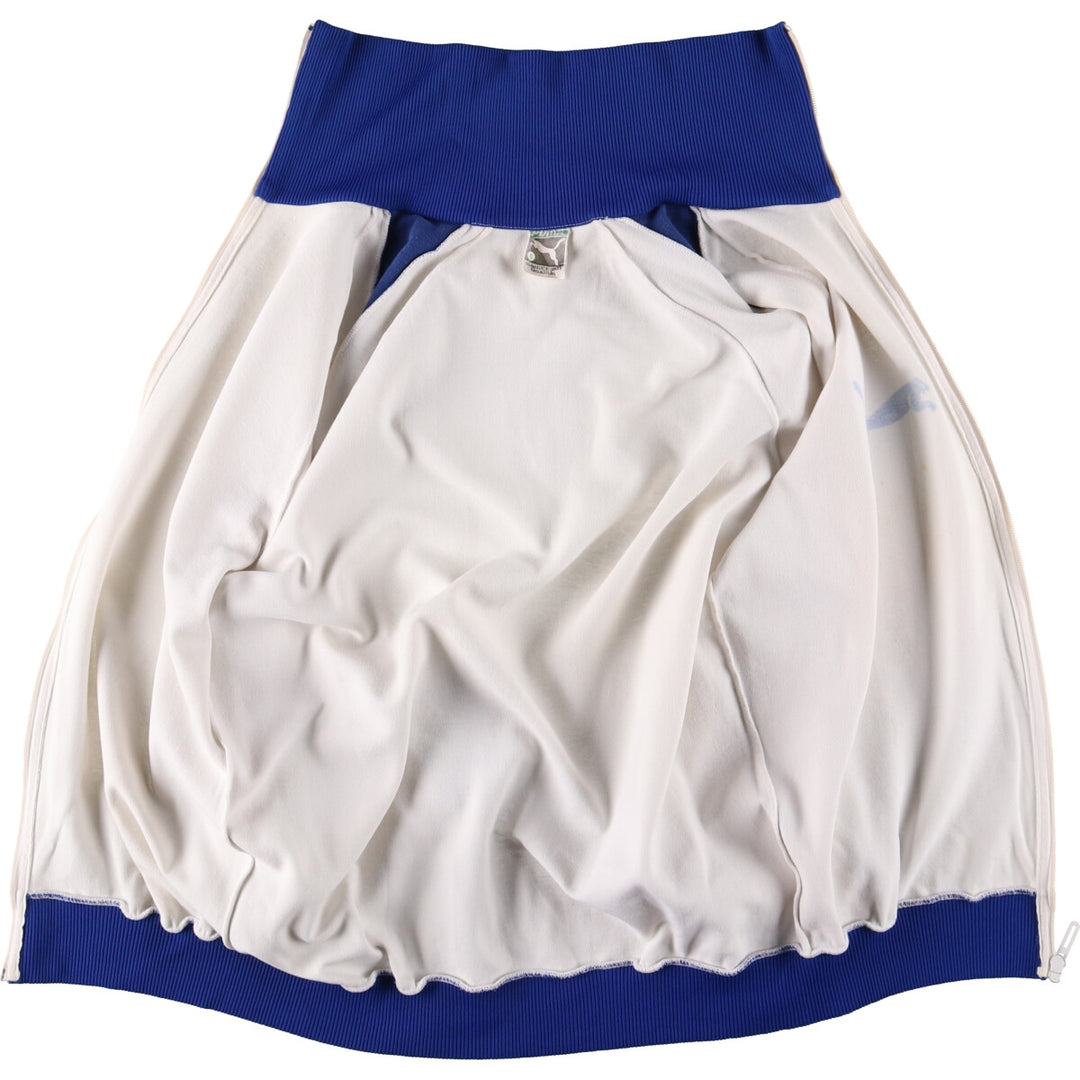 60s-70'S PUMA Eyes and Mouth Jersey Track Jacket Men's Size L Vintage SYNTHETIC pale white type Vintage Second Hand