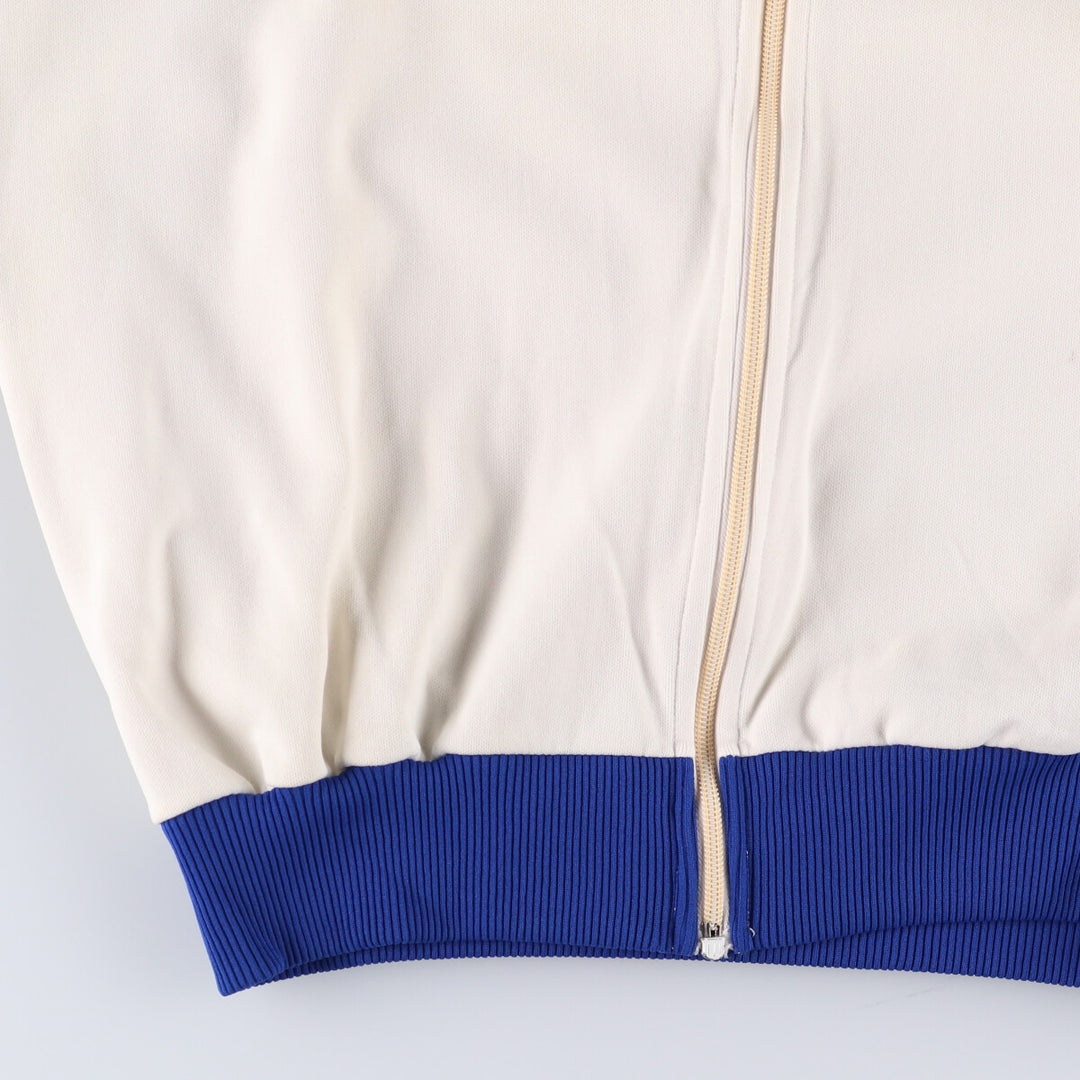 60s-70'S PUMA Eyes and Mouth Jersey Track Jacket Men's Size L Vintage SYNTHETIC pale white type Vintage Second Hand