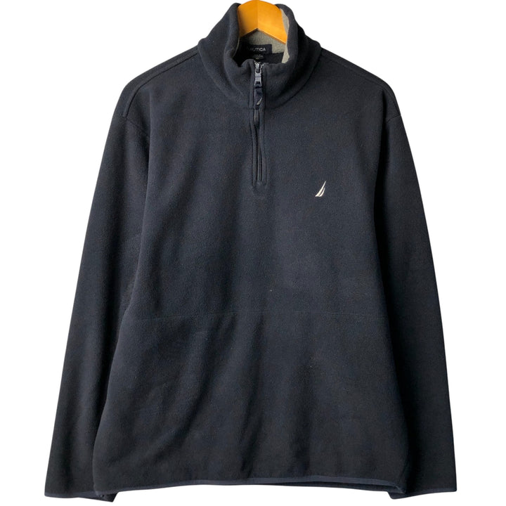 2000'S ~ Nautica Half-Zip Fleece Pullover, Men's XL polyester black type Vintage Second Hand