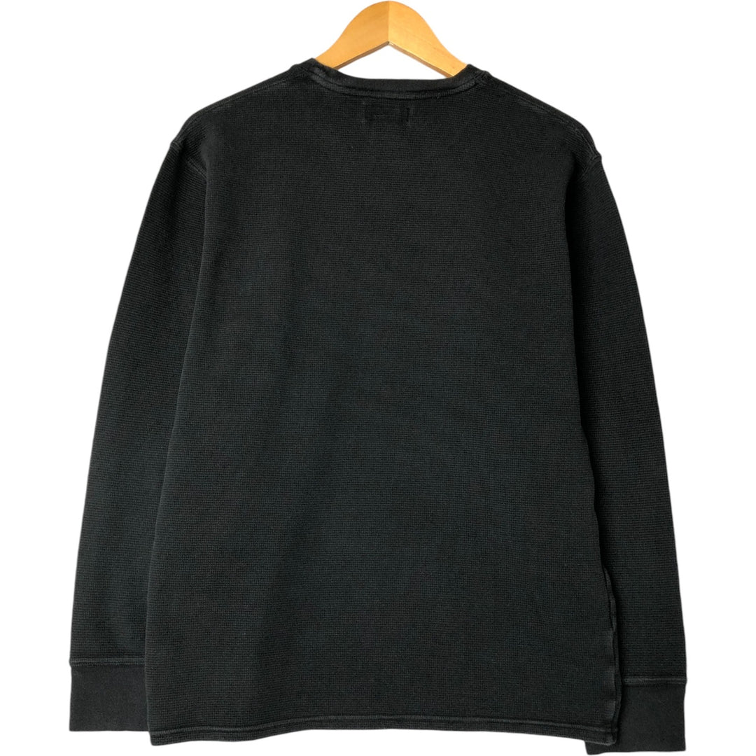 Ralph Lauren POLO RALPH LAUREN Thermal Long T-shirt Waffle Men's XL cotton black type Vintage Second Hand