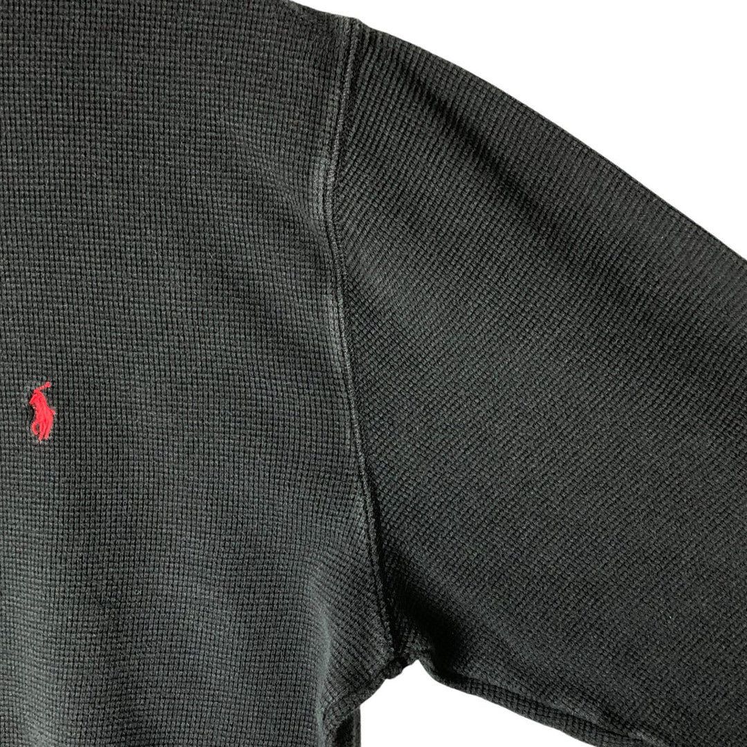 Ralph Lauren POLO RALPH LAUREN Thermal Long T-shirt Waffle Men's XL cotton black type Vintage Second Hand