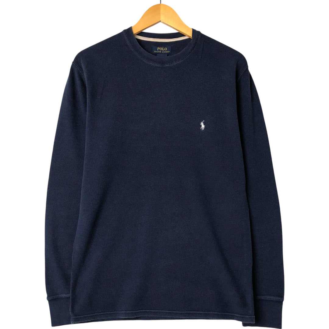 Ralph Lauren POLO RALPH LAUREN Thermal Ron T Waffle Men's L size cotton navy blue type Vintage Second Hand