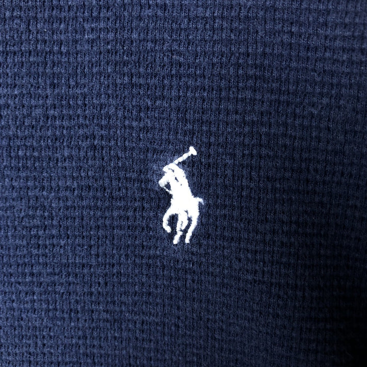 Ralph Lauren POLO RALPH LAUREN Thermal Ron T Waffle Men's L size cotton navy blue type Vintage Second Hand