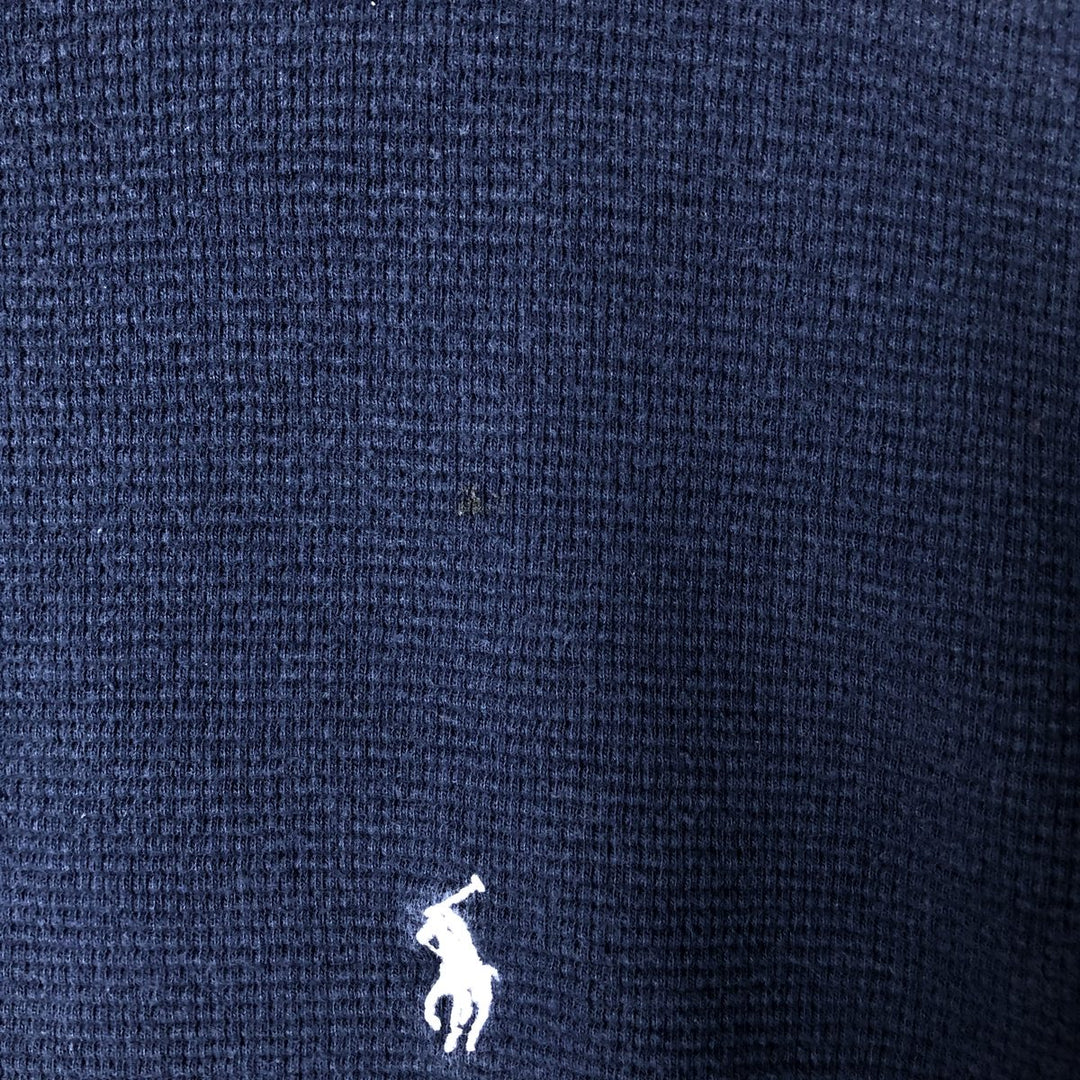 Ralph Lauren POLO RALPH LAUREN Thermal Ron T Waffle Men's L size cotton navy blue type Vintage Second Hand