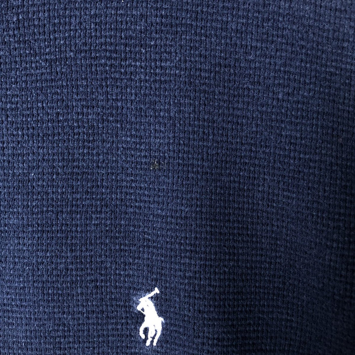 Ralph Lauren POLO RALPH LAUREN Thermal Ron T Waffle Men's L size cotton navy blue type Vintage Second Hand