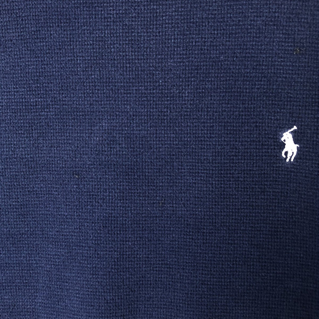 Ralph Lauren POLO RALPH LAUREN Thermal Ron T Waffle Men's L size cotton navy blue type Vintage Second Hand