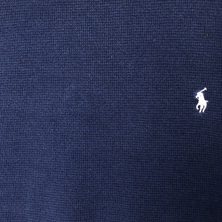 Ralph Lauren POLO RALPH LAUREN Thermal Ron T Waffle Men's L size cotton navy blue type Vintage Second Hand