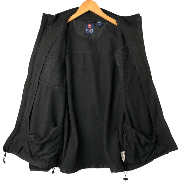 Ralph Lauren CHAPS fleece jacket, men's size L polyester black type Vintage Second Hand
