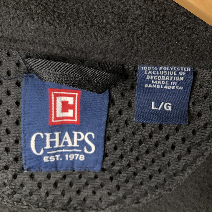 Ralph Lauren CHAPS fleece jacket, men's size L polyester black type Vintage Second Hand