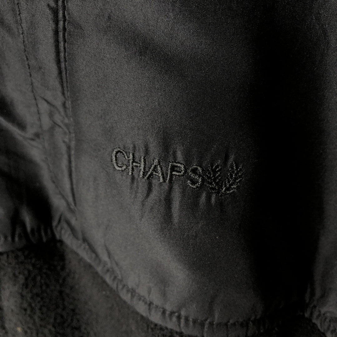 Ralph Lauren CHAPS fleece jacket, men's size L polyester black type Vintage Second Hand