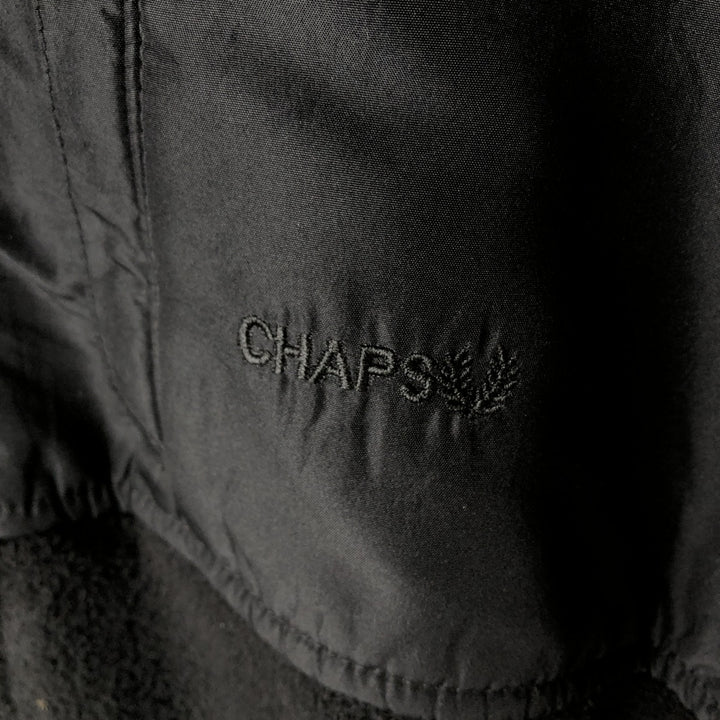 Ralph Lauren CHAPS fleece jacket, men's size L polyester black type Vintage Second Hand