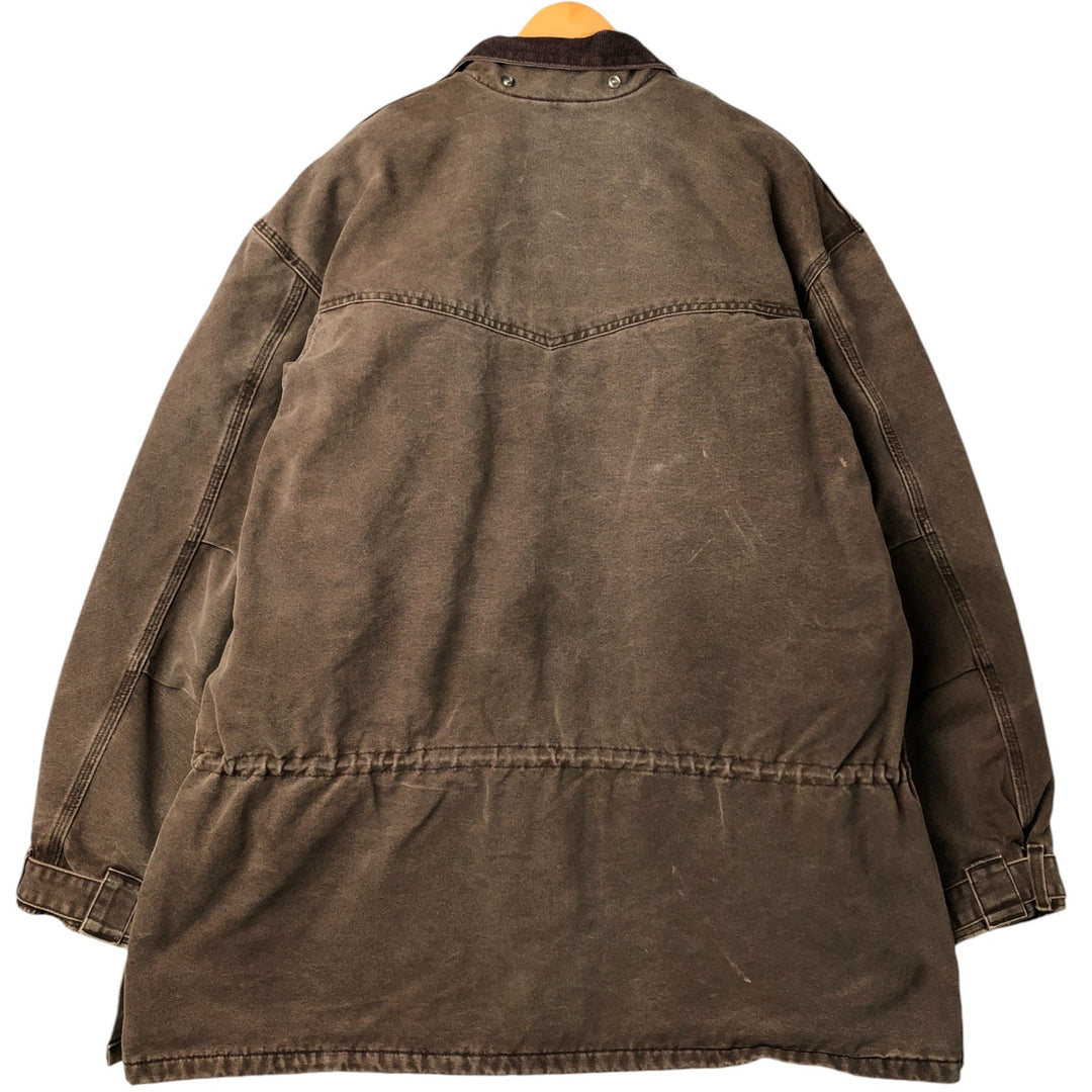 Oversized 2000'S Carhartt padded duck work jacket, men's size XXXL cotton brown type Vintage Second Hand