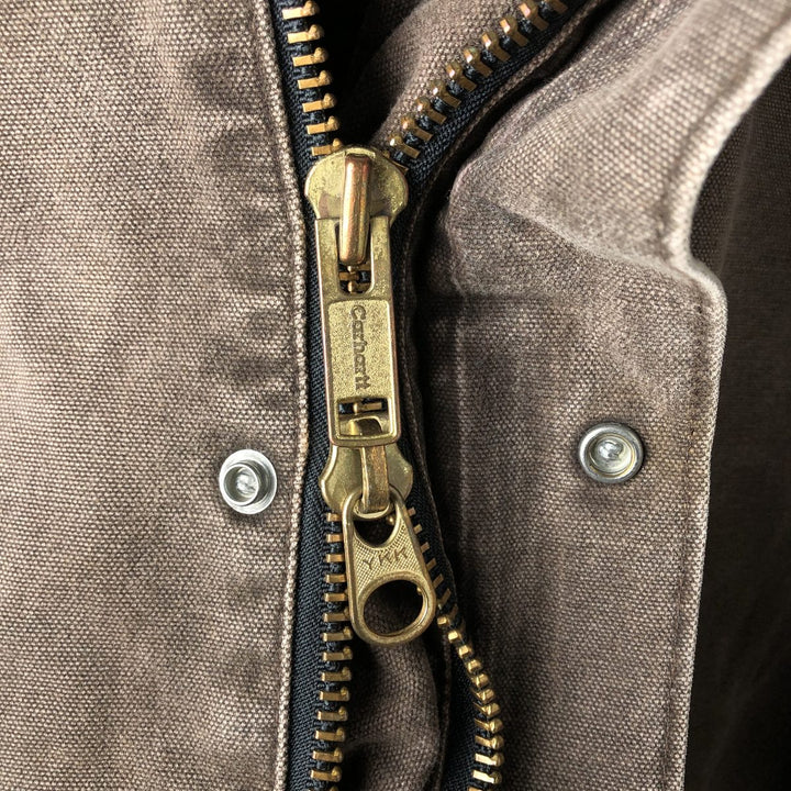 Oversized 2000'S Carhartt padded duck work jacket, men's size XXXL cotton brown type Vintage Second Hand