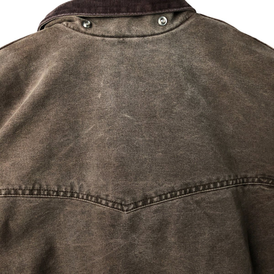 Oversized 2000'S Carhartt padded duck work jacket, men's size XXXL cotton brown type Vintage Second Hand
