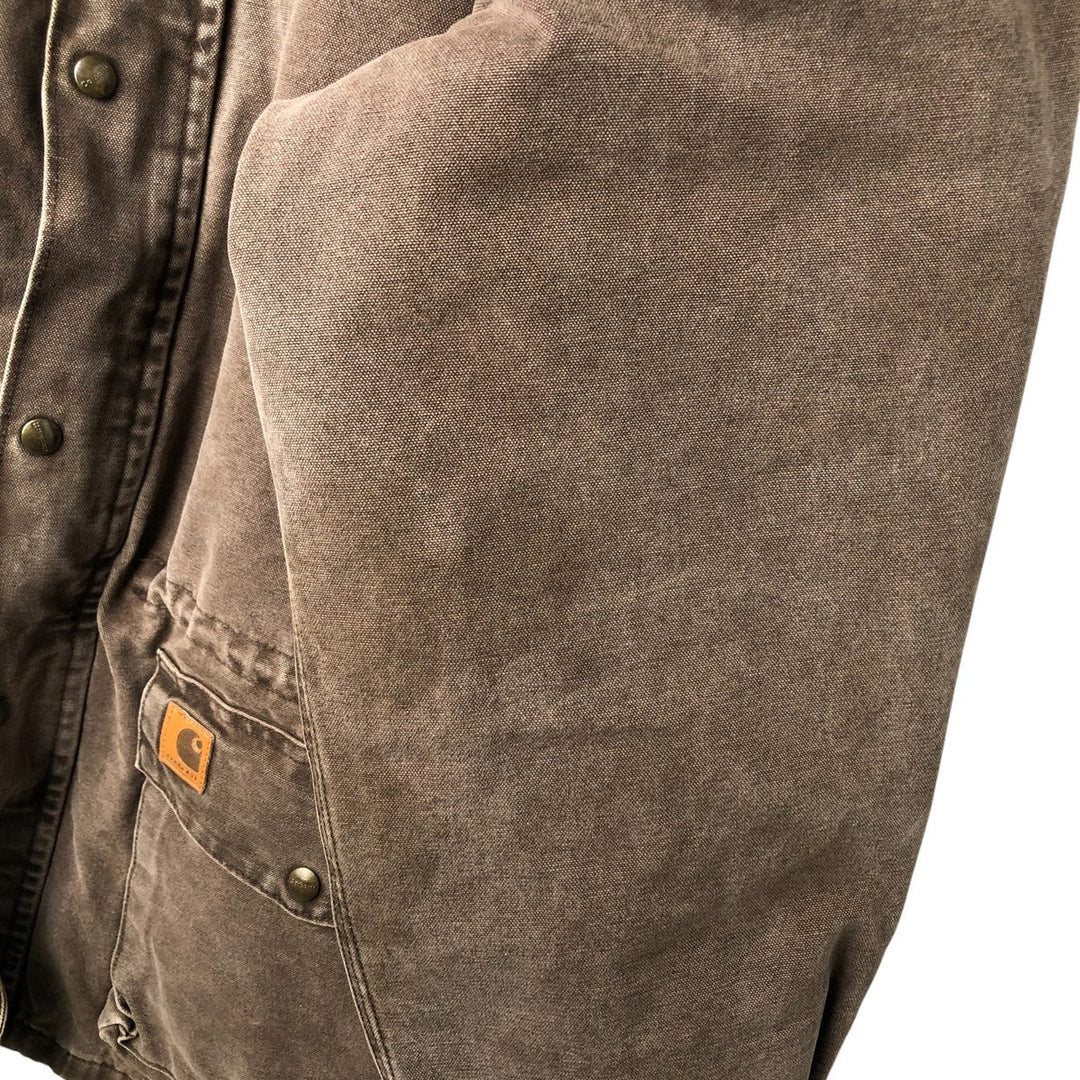 Oversized 2000'S Carhartt padded duck work jacket, men's size XXXL cotton brown type Vintage Second Hand